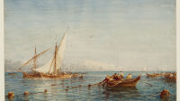 Félix Ziem (1821-1911). "Sausset, environs de Marseille, la pêche au thon". Aquarelle sur papier. XIXème siècle. Musée des Beaux-Arts de la Ville de Paris, Petit Palais.