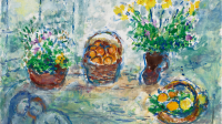 Marc Chagall, Fleurs et corbeilles de fruits sur la table, Sotheby's