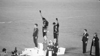 Exposition Olympisme entre boycotts et scandales au Musée national de l'immigration, JO de Mexico 1968. Photo Bettman, Crédit Getty Images