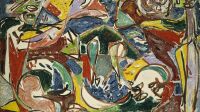 2968544 The Key, 1946 (oil on linen) by Pollock, Jackson (1912-56); 149.8x208.3 cm; The Art Institute of Chicago, IL, USA; © Art Institute of Chicago ; Through prior gift of Mr. and Mrs. Edward Morris.

Please note: This photograph requires additional permission prior to use. If you wish to reproduce this image, please contact Bridgeman Images and we will manage the permission request on your behalf.