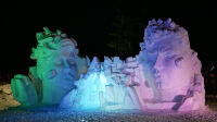 Concours international sculptures sur neige, Valloire, OFF, Vue in situ des sculptures, ©Valloire Tourisme
