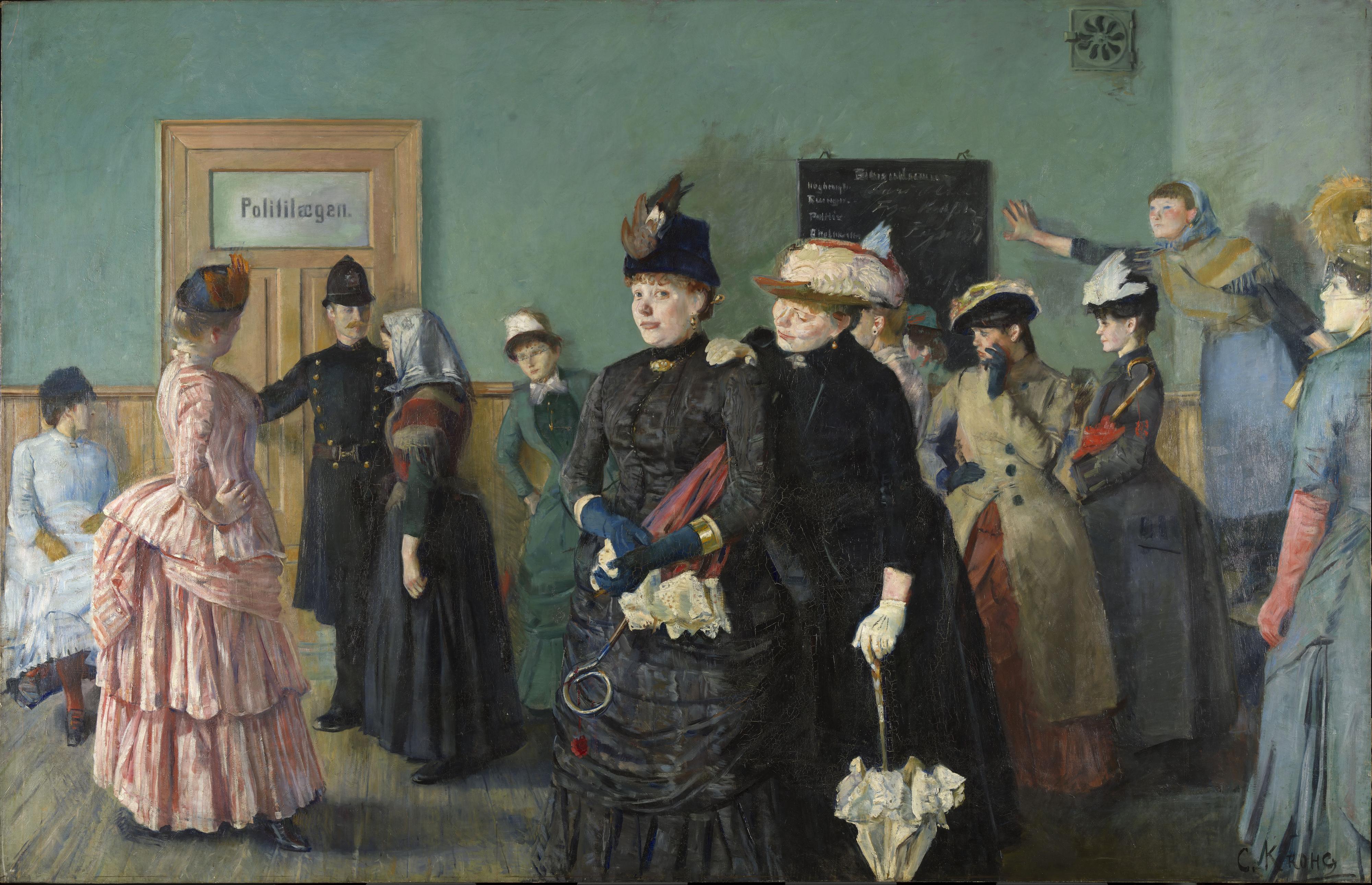 Christian Krohg, Albertine dans la salle d’ attente du médecin de la police, 1885 - 1887