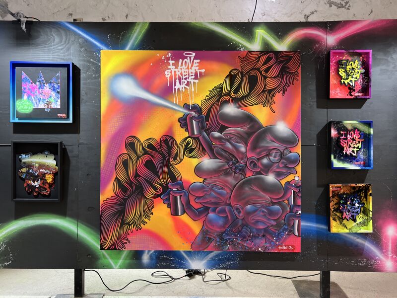 Nos image de l'expo de street-art gratuite du Cabaret du Chat noir !