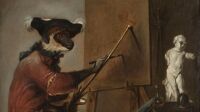 Exposition Animal, Fonds Hélène & Édouard Leclerc – Landerneau, Jean-Baptiste Siméon Chardin, « Le Singe peintre », Vers 1740, 2