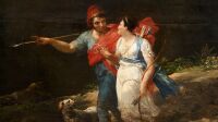 Exposition Entrelacer. Collections du MUba, Guillaume Guillon Lethière, La Chasse de Didon (détail), 1819, © musée du Louvre 2