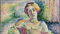 Exposition Lucie Cousturier, Musée de l'Annonciade, Lucie Cousturier, Portrait de femme en rose et bleu, 1908, © Musée Regards de Provence, Marseille 1
