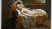 Exposition Sage comme une image, MBA Bordeaux, Chaudet-Husson Jeanne Elisabeth (1767-1832) - L_enfant endormi dans un berceau sous la garde d_un chien