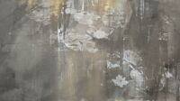 Lionel Sabatté, Nymphéas, 2026, 195 x 360 cm, Photographie révélée à la vase du bassin de Giverny et poussière d'ateli