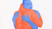 CASAYS Marie L'étreinte bleue et rouge CASAYS Marie L'étreinte bleue et rouge