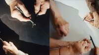 Tacita Dean et Bruce Nauman, Drawing Blind Drawing, 2026, photogramme Exposition Tacita Dean et Bruce Nauman à la galerie Marian Goodman