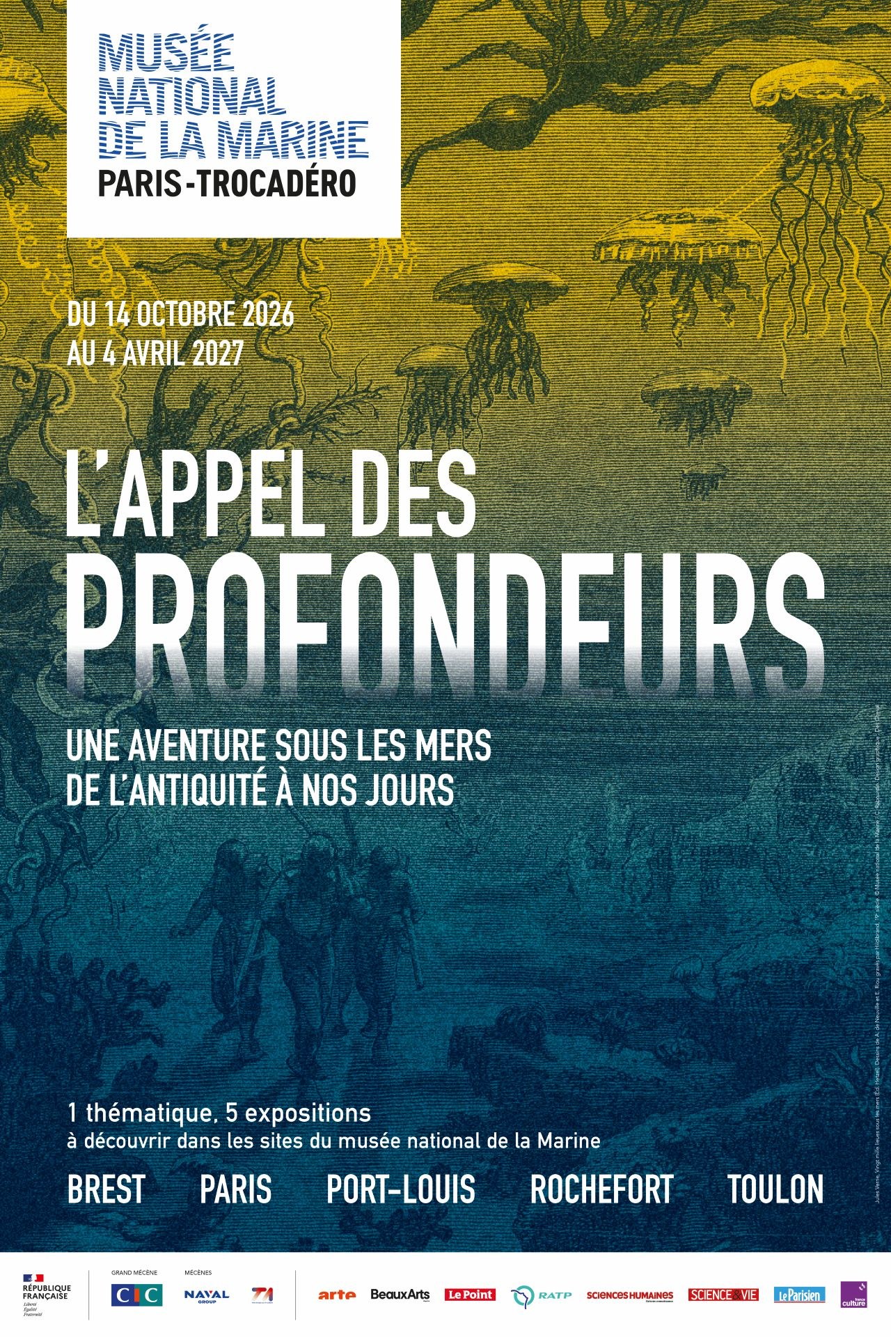 Affiche de l'exposition L'appel des profondeurs, musée national de la Marine