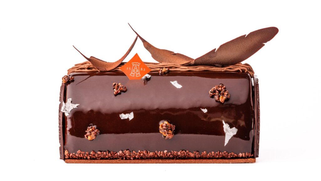 Bûche de Noël 2026 chocolat-vanille du Boulanger de la Tour d'Argent