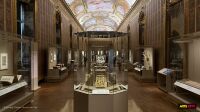 Exposition Histoires d’animaux à la BnF Richelieu - la galerie Mazarin (une) La galerie Mazarin et ses vitrines dans l’exposition Histoires d’animaux à la BnF Richelieu