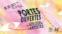 Portes ouvertes des ateliers d'artistes de Montreuil 2026 Affiche des Portes ouvertes des ateliers d'artistes de Montreuil, du 9 au 11 octobre 2026